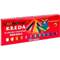 Kredy kolorowe, okrągłe, 12 szt.