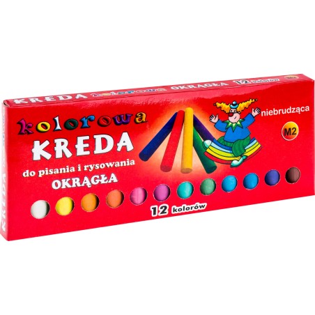 Kredy kolorowe, okrągłe, 12 szt.