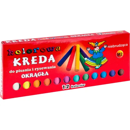 Kredy kolorowe, okrągłe, 12 szt.
