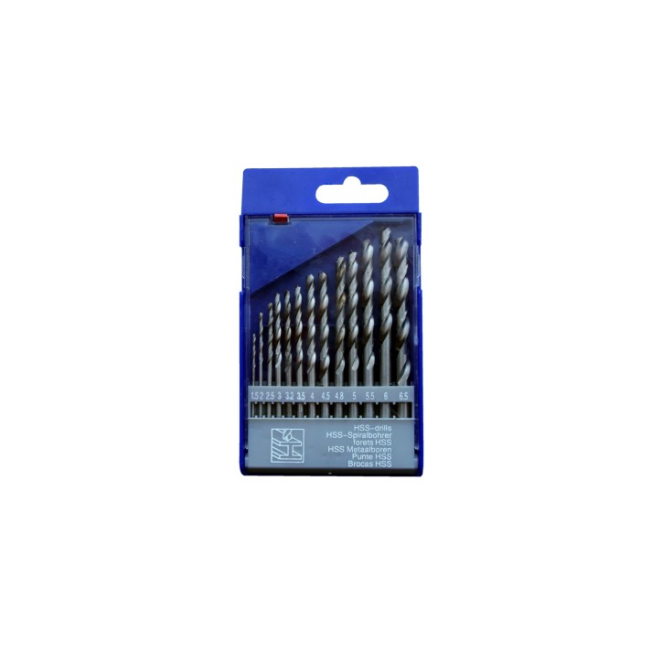 Zestaw wierteł do metalu 1.5-6.5 mm, szlifowane, 13 szt