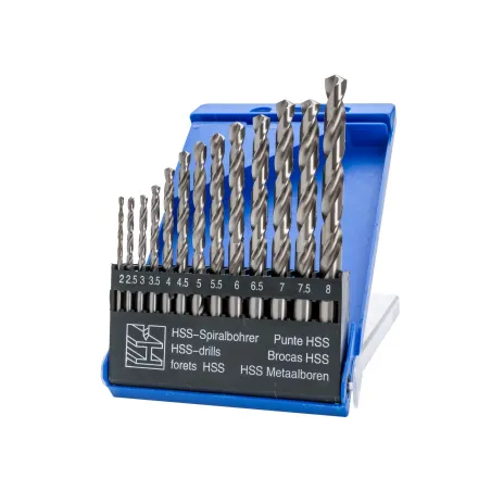 Zestaw wierteł do metalu 2.0-8.0 mm, szlifowane, 13 szt.