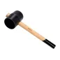 Młotek gumowy 90 mm, czarna guma, trzonek drewniany Młotek gumowy 90 mm, czarna guma, trzonek drewniany