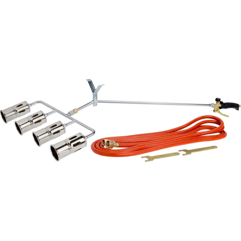 Palnik dekarski z poczwórną dyszą 50 mm, lanca 460 mm, wąż 5 m