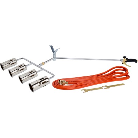 Palnik dekarski z poczwórną dyszą 50 mm, lanca 460 mm, wąż 5 m