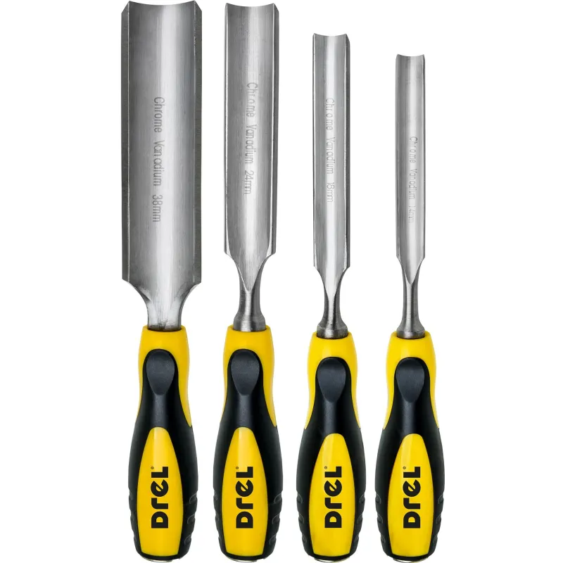 Zestaw dłut do drewna 14-38 mm, półokrągłe, plastikowy uchwyt, 4 szt. Zestaw dłut do drewna 14-38 mm, półokrągłe, plastikowy uchwyt, 4 szt.