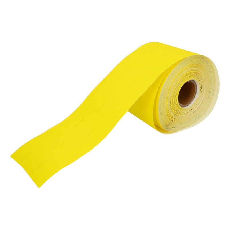 Papier ścierny 115 mm, P150, żółty, 50 m, rolka Papier ścierny 115 mm, P150, żółty, 50 m, rolka