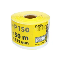 Papier ścierny 115 mm, P150, żółty, 50 m, rolka