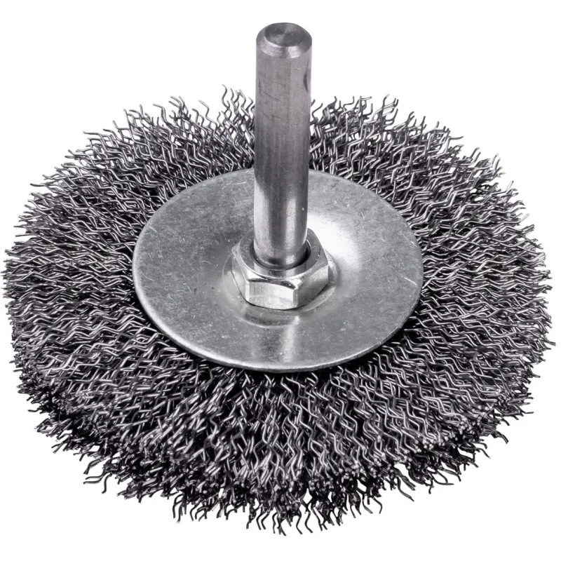 Szczotka druciana tarczowa 60 mm, trzpień 6 mm