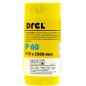 Papier ścierny w rolce 2.5 m, 115 mm, P60, żółty, FSC 100%, certyfikat NC-COC-062817