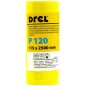 Papier ścierny w rolce 2.5 m, 115 mm, P120, żółty, FSC 100%, certyfikat NC-COC-062817