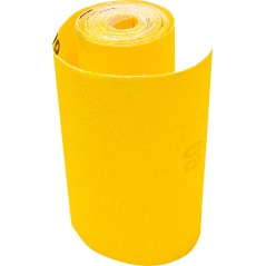 Papier ścierny w rolce 2.5 m, 115 mm, P120, żółty, FSC 100%, certyfikat NC-COC-062817