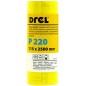 Papier ścierny w rolce 2.5 m, 115 mm, P220, żółty, FSC 100%, certyfikat NC-COC-062817