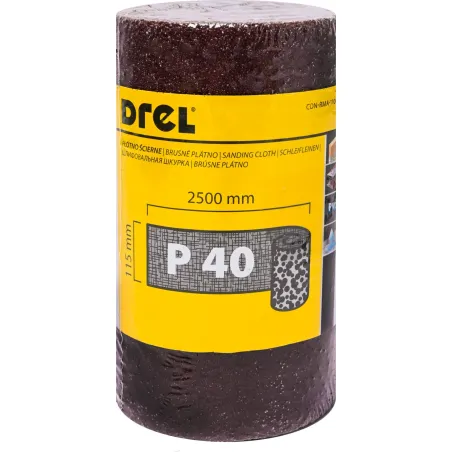 Płótno ścierne w rolce 2.5 m, 115 mm, P40