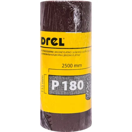 Płótno ścierne w rolce 2.5 m, 115 mm, P180