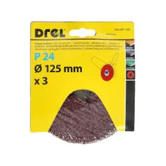 Krążki ścierne fibrowe 125 mm, P24, 3 szt.