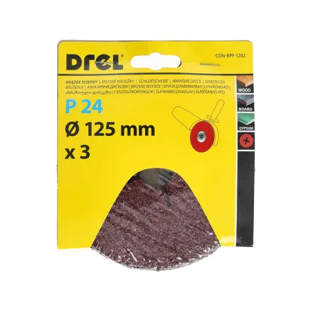 Krążki ścierne fibrowe 125 mm, P24, 3 szt.