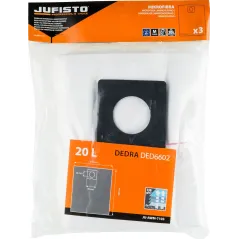 Worki z mikrofibry do odkurzaczy przemysłowych Dedra, 20 l, 3 szt.