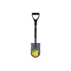 Szpadel ostry krótki (saperka), trzonek metalowy, plastikowy uchwyt