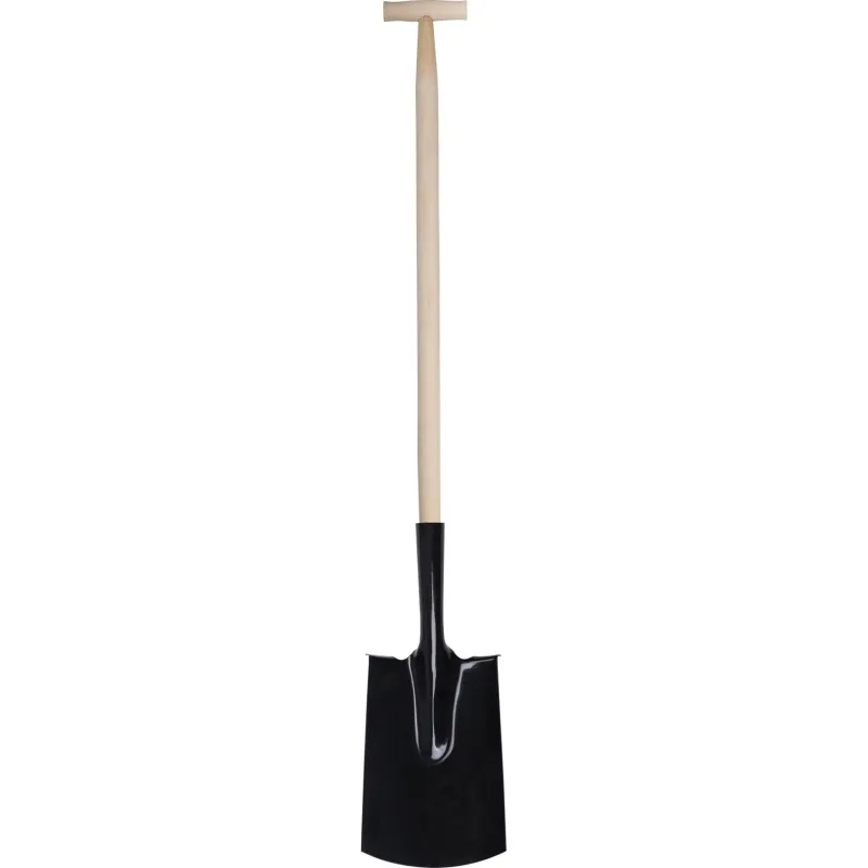 Szpadel prosty, typ amerykański, trzonek drewniany, uchwyt T