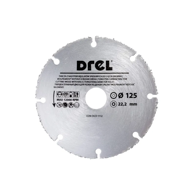Piła tarczowa 125 x 22.23 mm, nasyp z węglika spiekanego, do cięcia drewna z gwoździami
