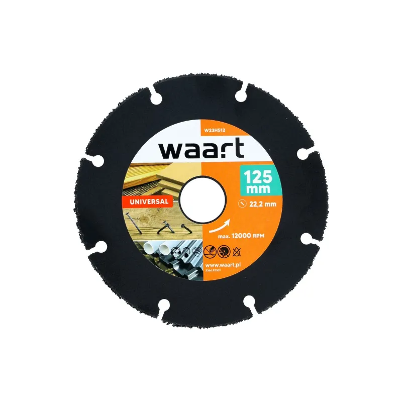 Piła tarczowa 125 x 22.23 mm, nasyp z węglika spiekanego, do cięcia drewna z gwoździami