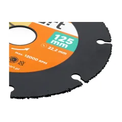 Piła tarczowa 125 x 22.23 mm, nasyp z węglika spiekanego, do cięcia drewna z gwoździami