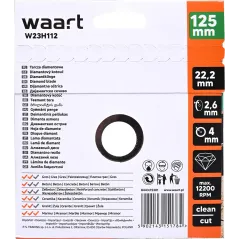 Tarcza diamentowa 125 x 22.2, do szlifowania, fazowania