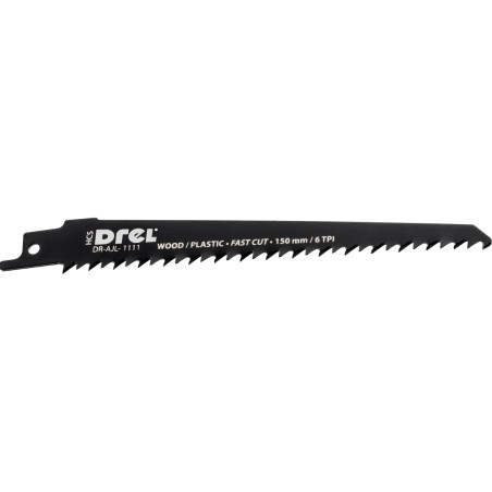 Brzeszczot do piły szablastej 150 x 19 x 1.25 mm, 6TPI, do drewna, PVC