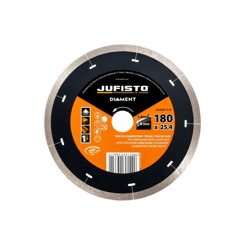 Tarcza diamentowa 180 x 25.4 mm, pełna