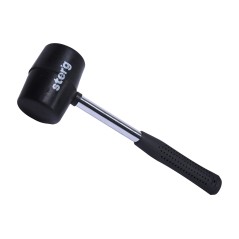Młotek gumowy 450 g, czarna guma, trzonek metalowy, uchwyt gumowany