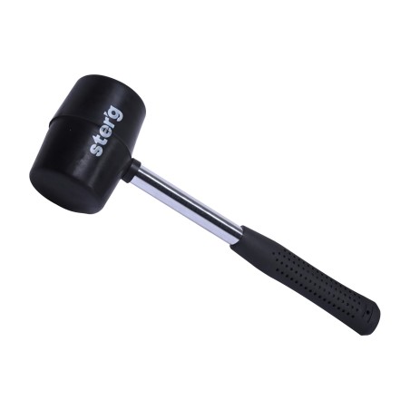 Młotek gumowy 450 g, czarna guma, trzonek metalowy, uchwyt gumowany