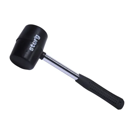 Młotek gumowy 450 g, czarna guma, trzonek metalowy, uchwyt gumowany