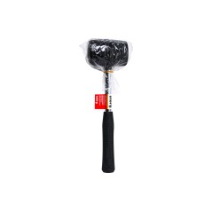 Młotek gumowy 450 g, czarna guma, trzonek metalowy, uchwyt gumowany