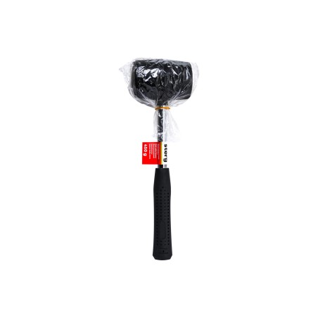 Młotek gumowy 450 g, czarna guma, trzonek metalowy, uchwyt gumowany