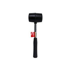 Młotek gumowy 450 g, czarna guma, trzonek metalowy, uchwyt gumowany