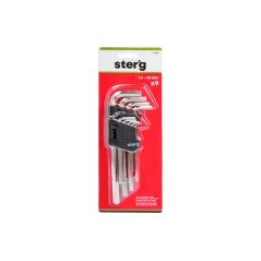 Zestaw kluczy sześciokątnych 1.5-10 mm, długie, 9 szt.