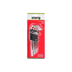 Zestaw kluczy sześciokątnych 1.5-10 mm, długie, 9 szt.