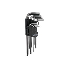 Zestaw kluczy sześciokątnych z końcówką kulistą, 1.5-10 mm, długie, 9 szt.