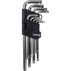 Zestawy kluczy Torx z otworem, T10-50, długie, 9 szt.