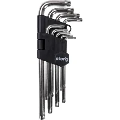 Zestawy kluczy Torx z otworem, T10-50, długie, 9 szt.