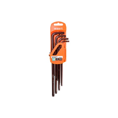 Klucze Torx z otworem T10-50, S2, bardzo długie, 9 szt.