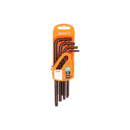 Klucze Torx z otworem T10-50, S2, długie, 9 szt.