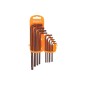 Klucze Torx z otworem T10-50, S2, długie, 9 szt.