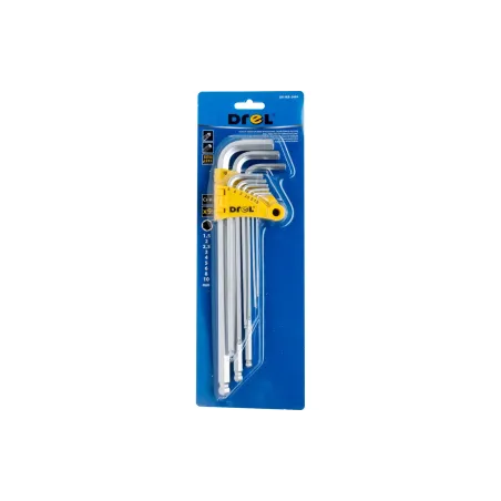 Zestaw kluczy sześciokątnych z końcówką kulistą, 1.5-10 mm, bardzo długie, 9 szt.