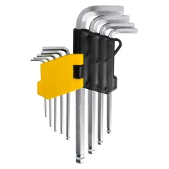 Zestaw kluczy sześciokątnych z końcówką kulistą, 1.5-10 mm, długie, 9 szt.