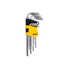 Zestaw kluczy sześciokątnych z końcówką kulistą, 1.5-10 mm, długie, 9 szt.
