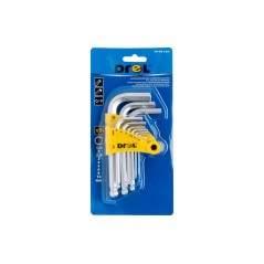 Zestaw kluczy sześciokątnych z końcówką kulistą, 1.5-10 mm, 9 szt.