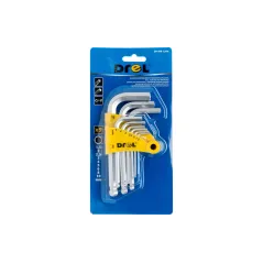 Zestaw kluczy sześciokątnych z końcówką kulistą, 1.5-10 mm, 9 szt.