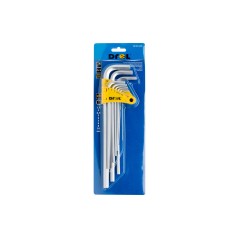 Zestaw kluczy sześciokątnych 1.5-10 mm, bardzo długie, 9 szt.