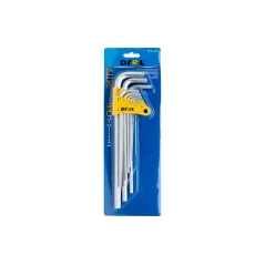 Zestaw kluczy sześciokątnych 1.5-10 mm, bardzo długie, 9 szt.